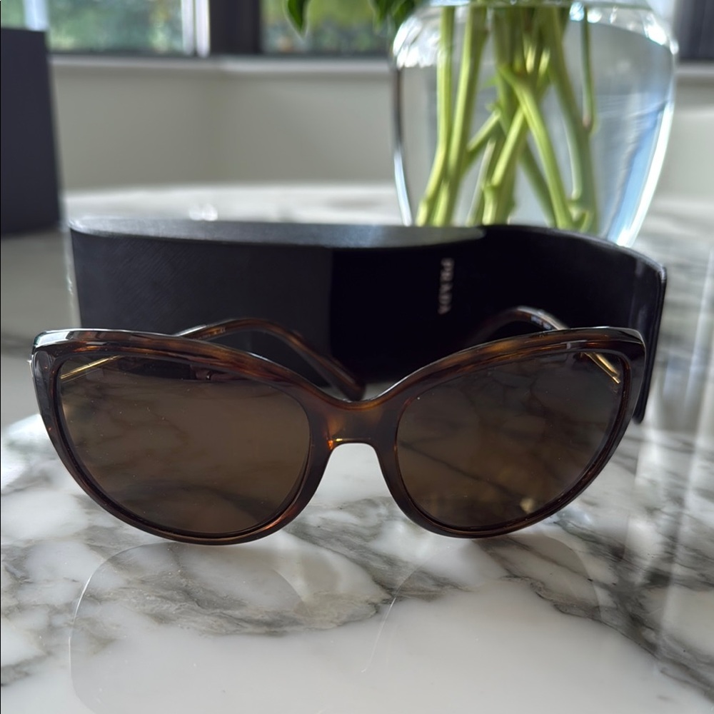 Prada Brown Tortoiseshell Cat-Eye Sunglasses